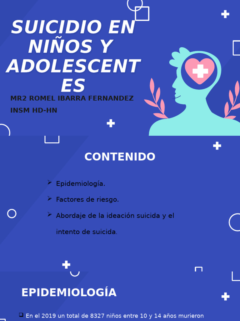 SUICIDIO EN NIÑOS Y ADOLESCENTES | PDF | Suicidio | Terapia de conducta ...