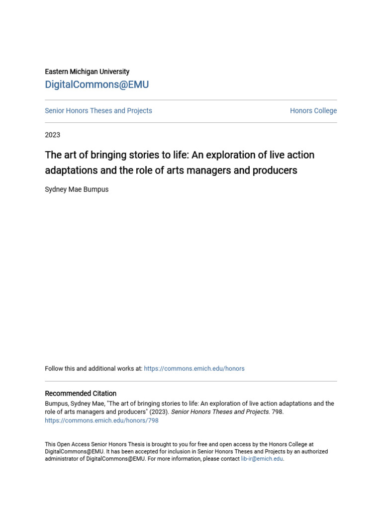 The Art of Bringing Stories To Life - An Exploration of Live Actio ...