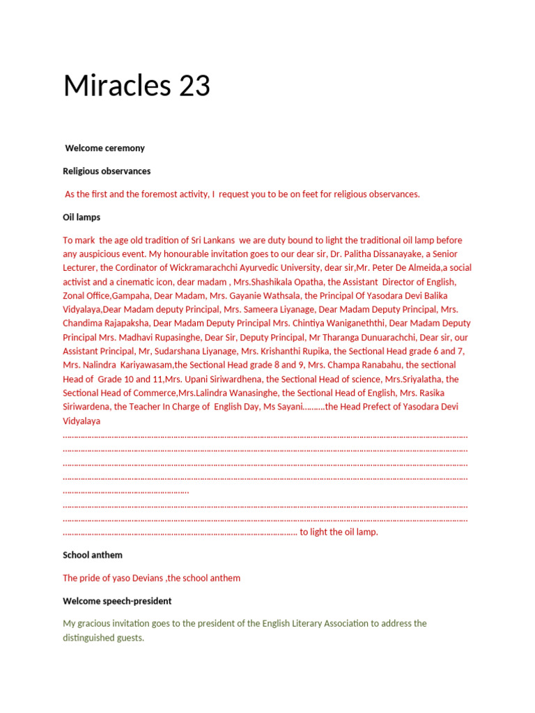 Englsih Day Script | PDF | William Shakespeare | Theatre