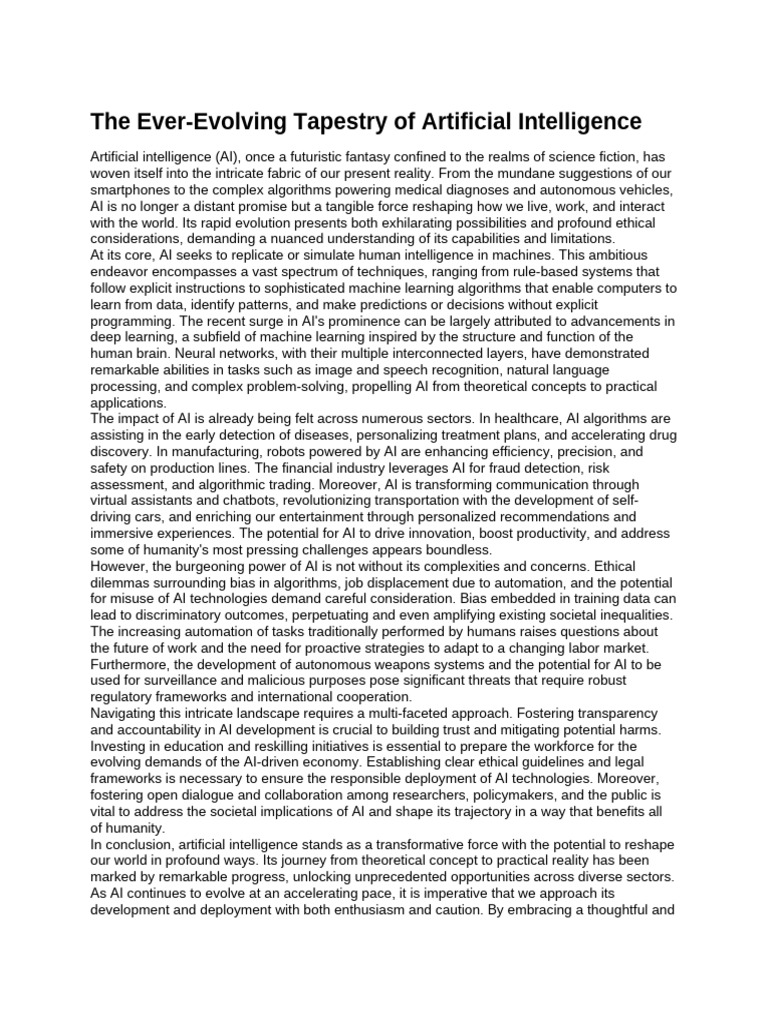 The Impact and Ethics of AI Evolution | PDF | Artificial Intelligence ...