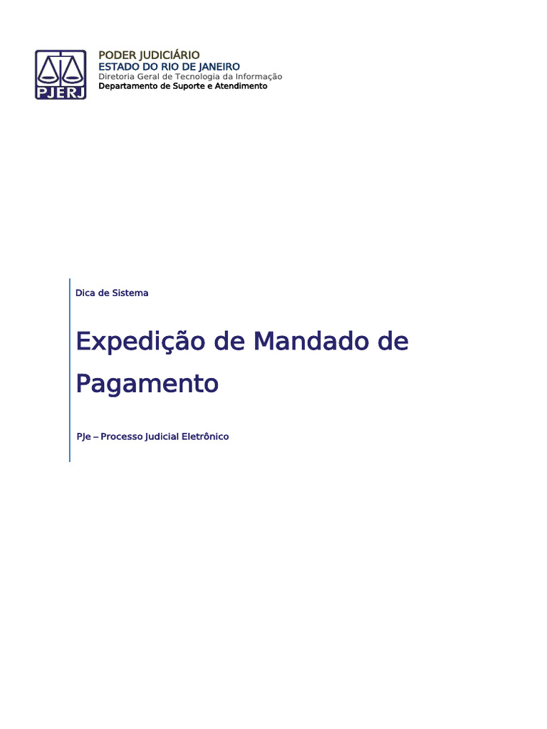Expedição de Mandado de Pagamento JEC | PDF | Tecnologia da Informação ...