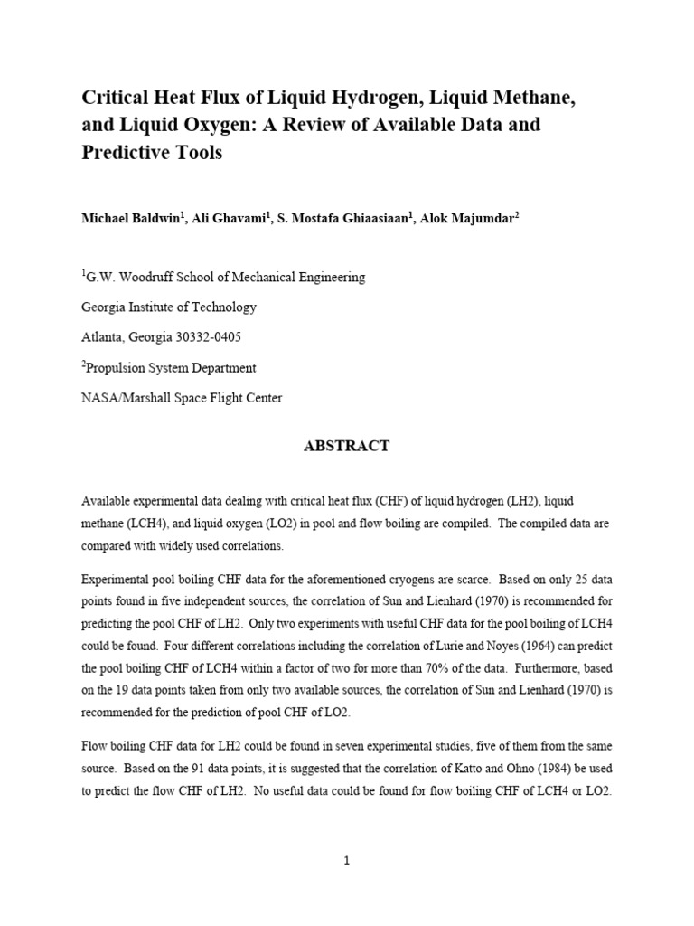 Critical Heat Flux for Cryogenic Liquids | PDF | Boiling | Heat Transfer