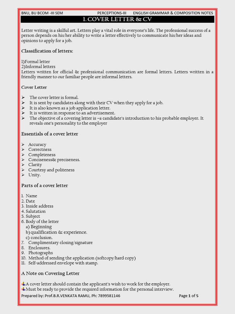 Cover Letter and CV Writing Guide | PDF | Résumé