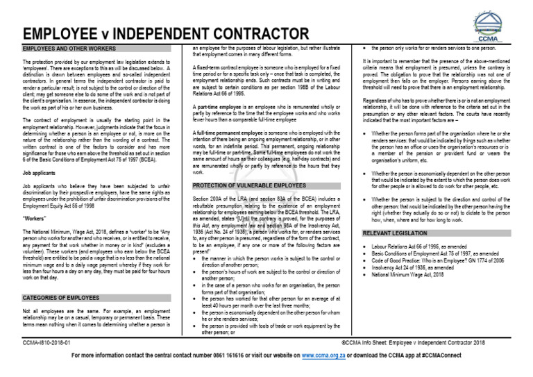 Independent Contractor Payment Overview | PDF | Employment | Labour Law