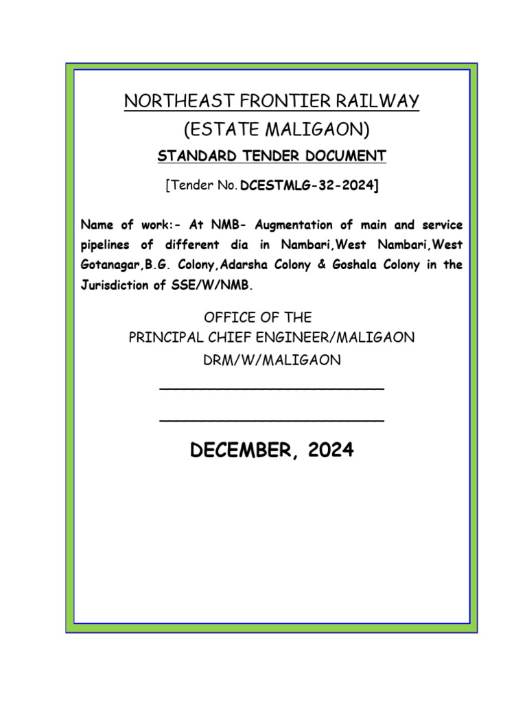 NFR Tender DCESTMLG-32-2024 Details | PDF | Limited Liability ...