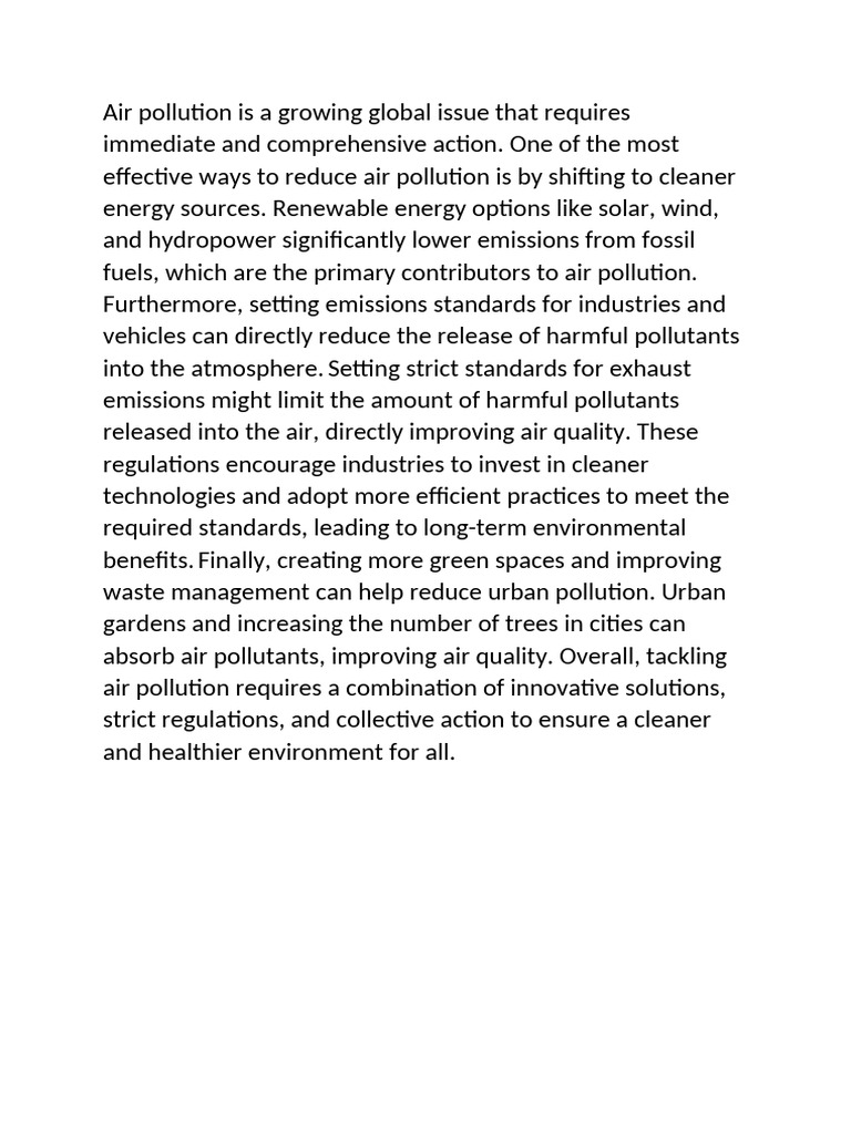 Solution For Air Pollution | PDF