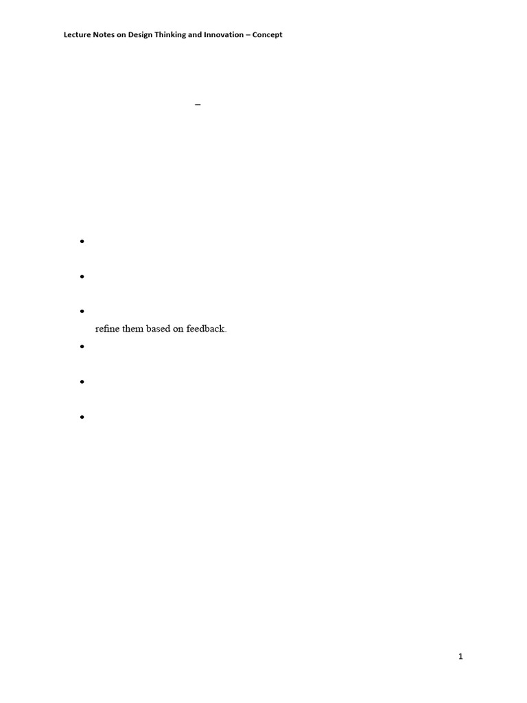 Design Thinking Lecture Notes | PDF | Design Thinking | Creativity
