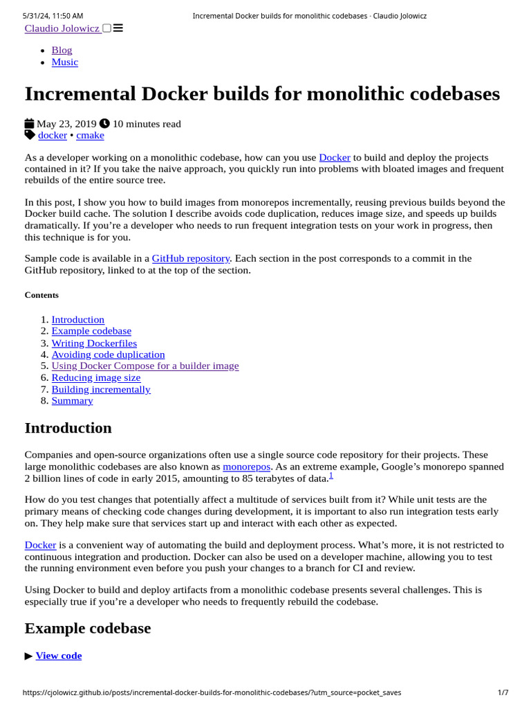 Incremental Docker Builds for Monorepos | PDF | Information Technology ...