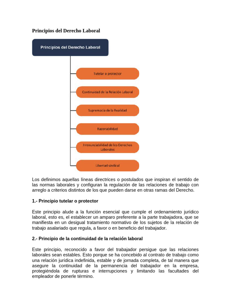 Principios Clave del Derecho Laboral | PDF | Derecho laboral ...