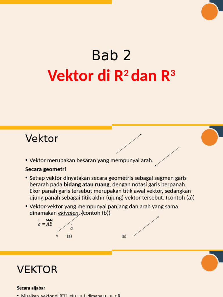 Vektor dan Operasinya di R2 dan R3 | PDF