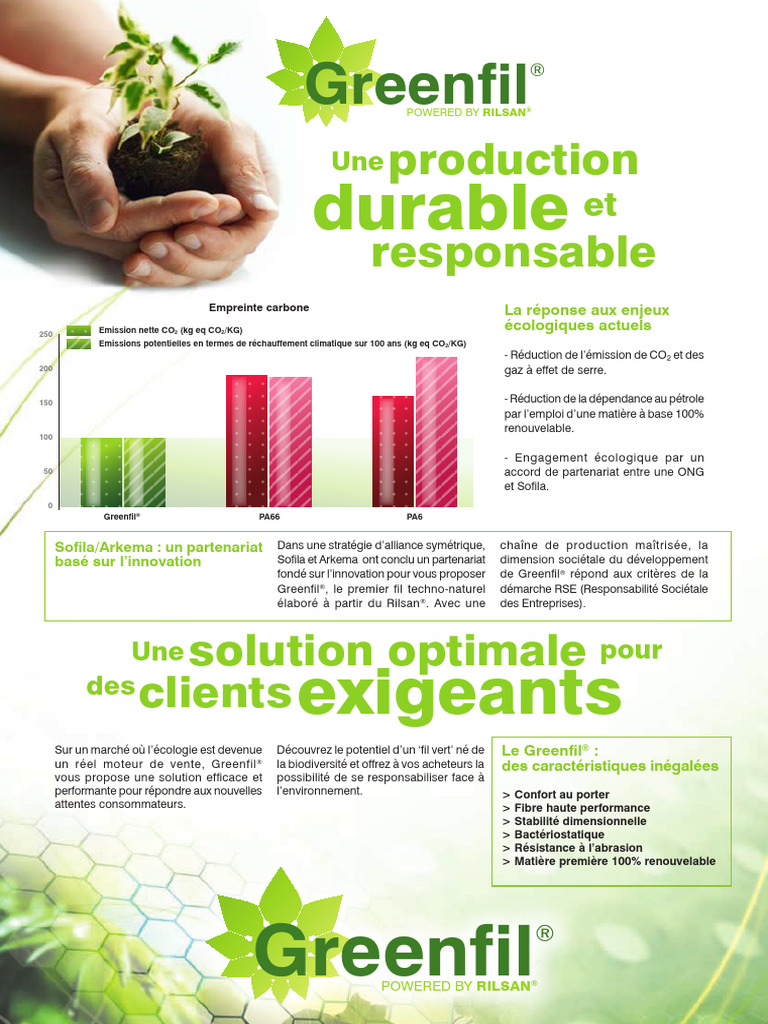 Greenfil® : La fibre éco-responsable | PDF | Responsabilité sociétale ...
