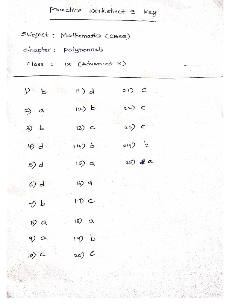 Practice Worksheet 3 Key Pdf