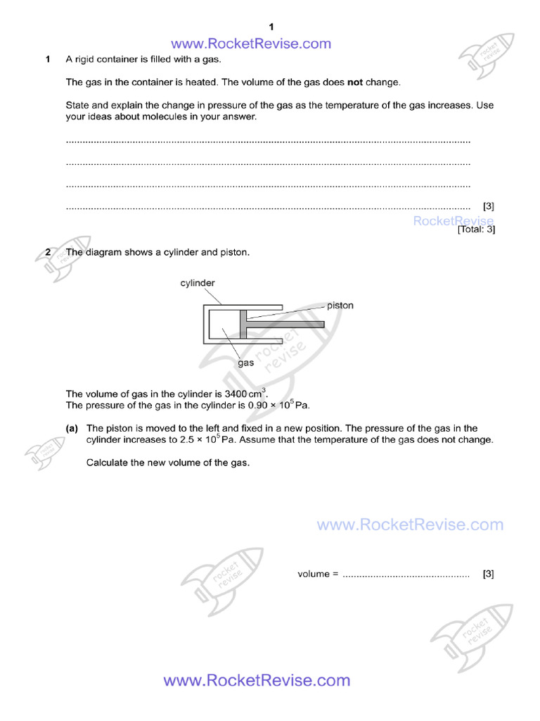 Pressure Changes Questions Pdf
