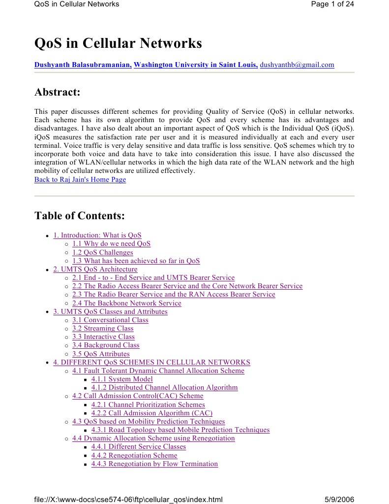 Cellular Qos | PDF