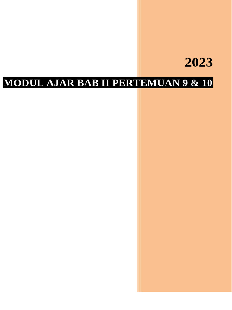 Modul Ajar Bab Ii Pertemuan 9 Dan 10 | PDF
