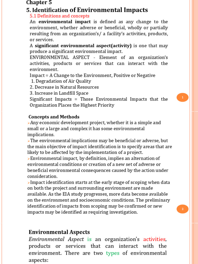 EIA Diagrams and Environmental Impacts | PDF | Environmental Impact ...