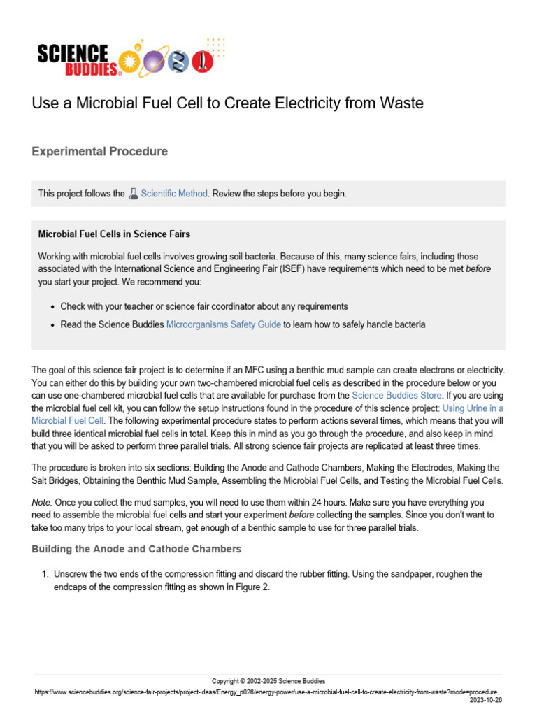 Microbial Fuel Cell Electricity Experiment | PDF | Anode | Electrode