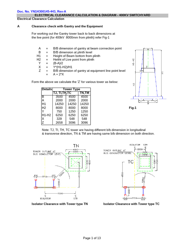 400kV Electrical Clearance Analysis | PDF | Insulator (Electricity ...