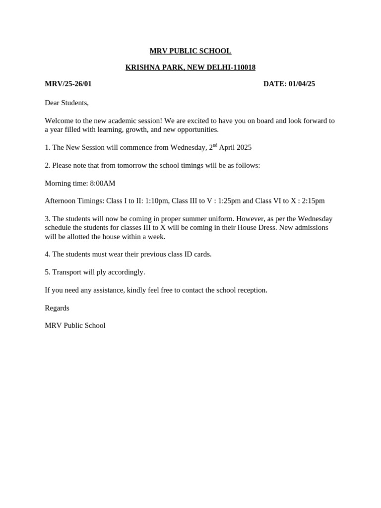 New Session Circular 2 | PDF