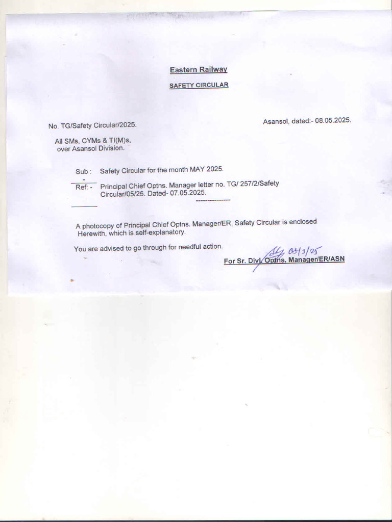 Safety Circular For The Month May-25 | PDF