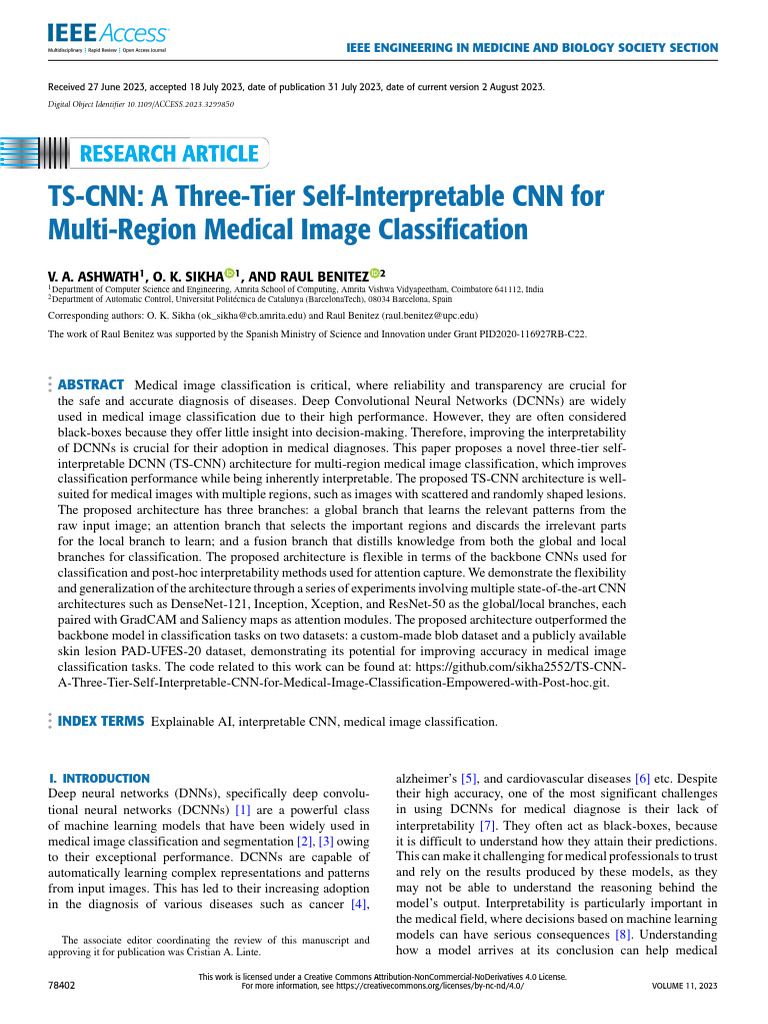 TS-CNN: Interpretable CNN for Medical Imaging | PDF | Computational ...