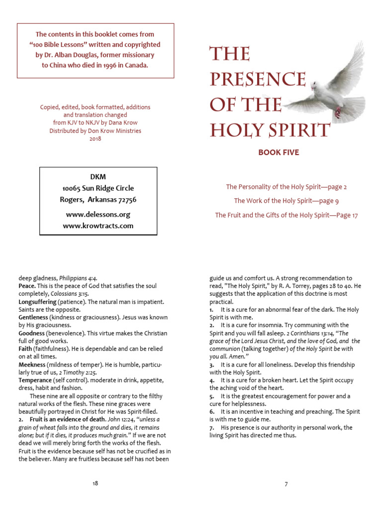 4) The-Presence-of-The-Holy-Spirit-Book-Five | PDF | Fruit Of The Holy ...