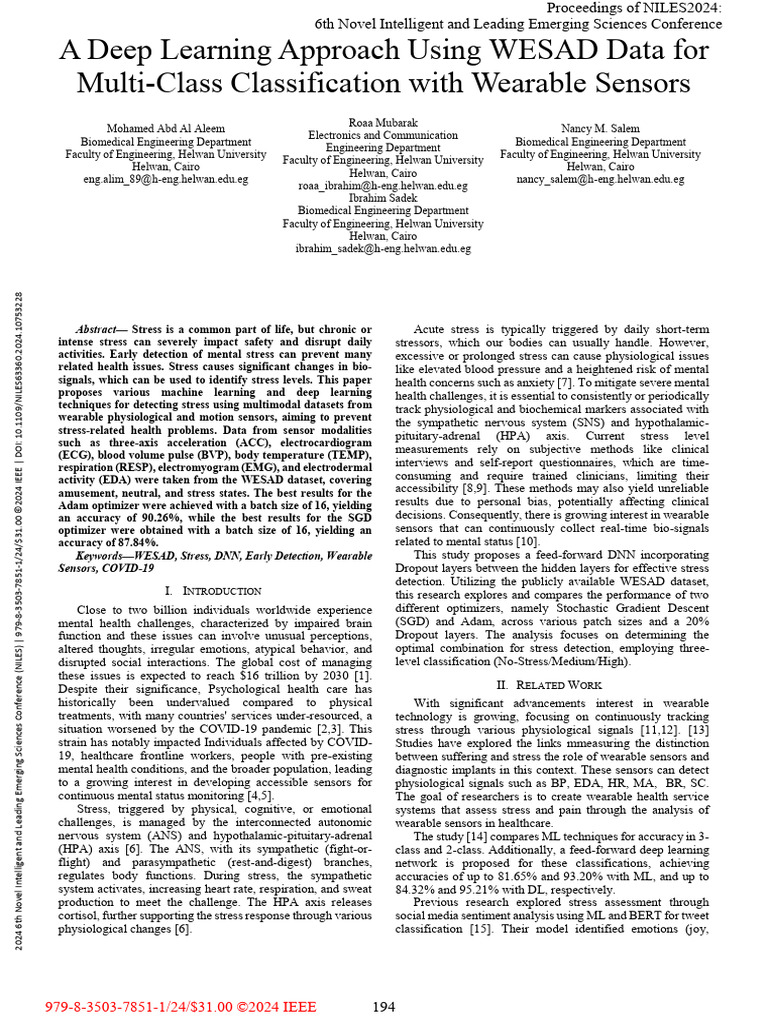A Deep Learning Approach Using WESAD Data For Multi-Class ...