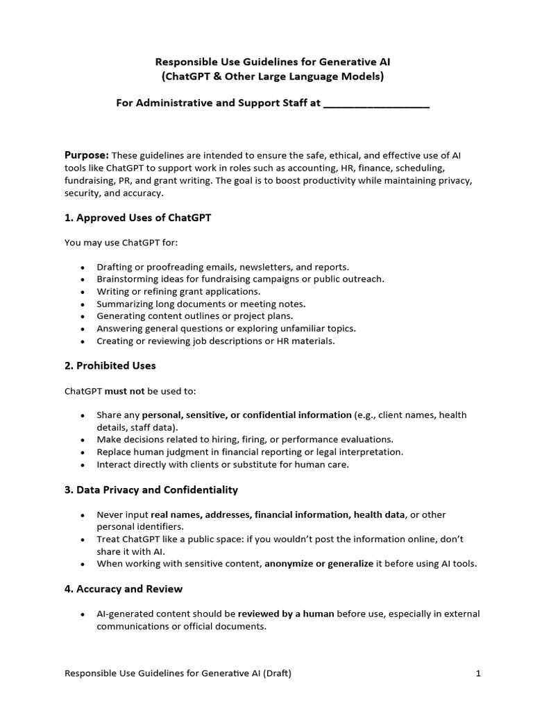 Generative AI Responsible Use Guidelines | PDF | Artificial ...