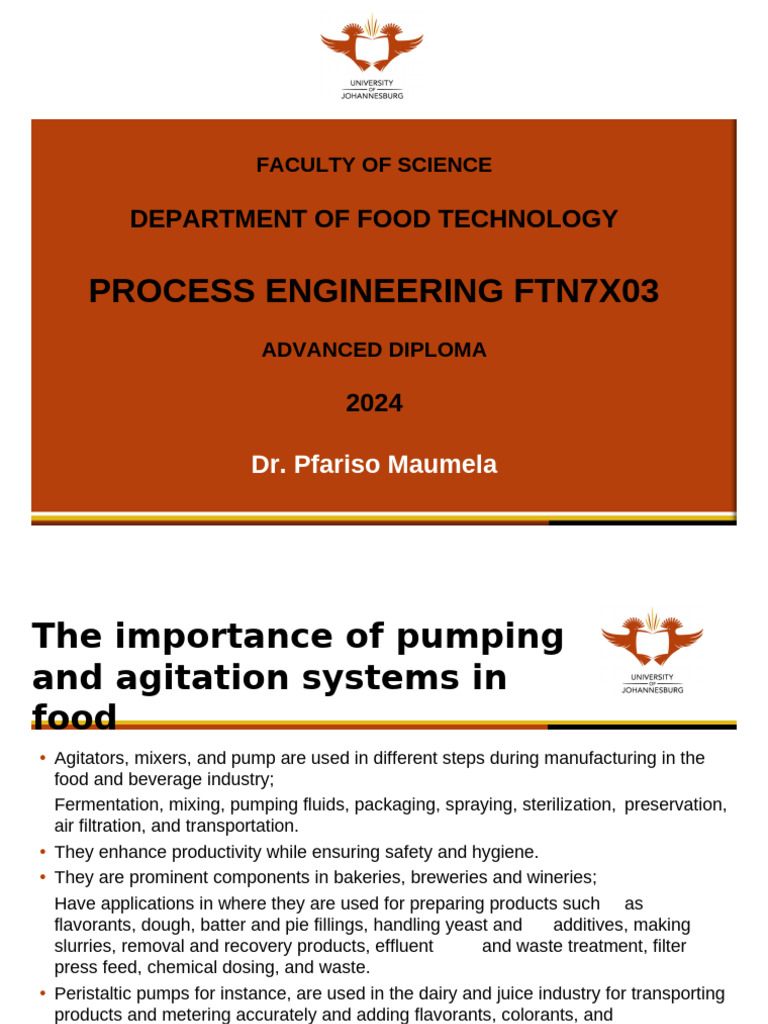Lecture 2 Process Engineering Advanced Dip 2024 | PDF | Fluid Dynamics ...
