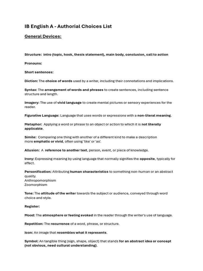 Hana - IB English A Authorial Choices | PDF | Semantics | Narration