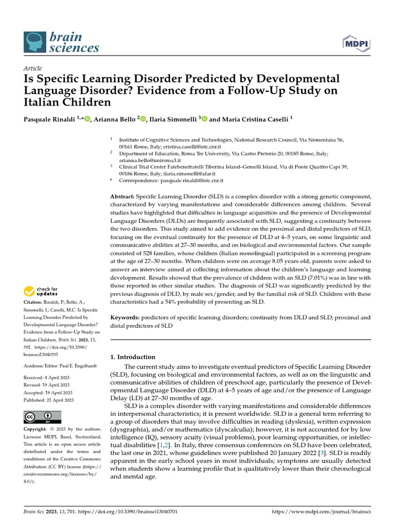 Predicting Learning Disorders in Children | PDF | Dependent And ...