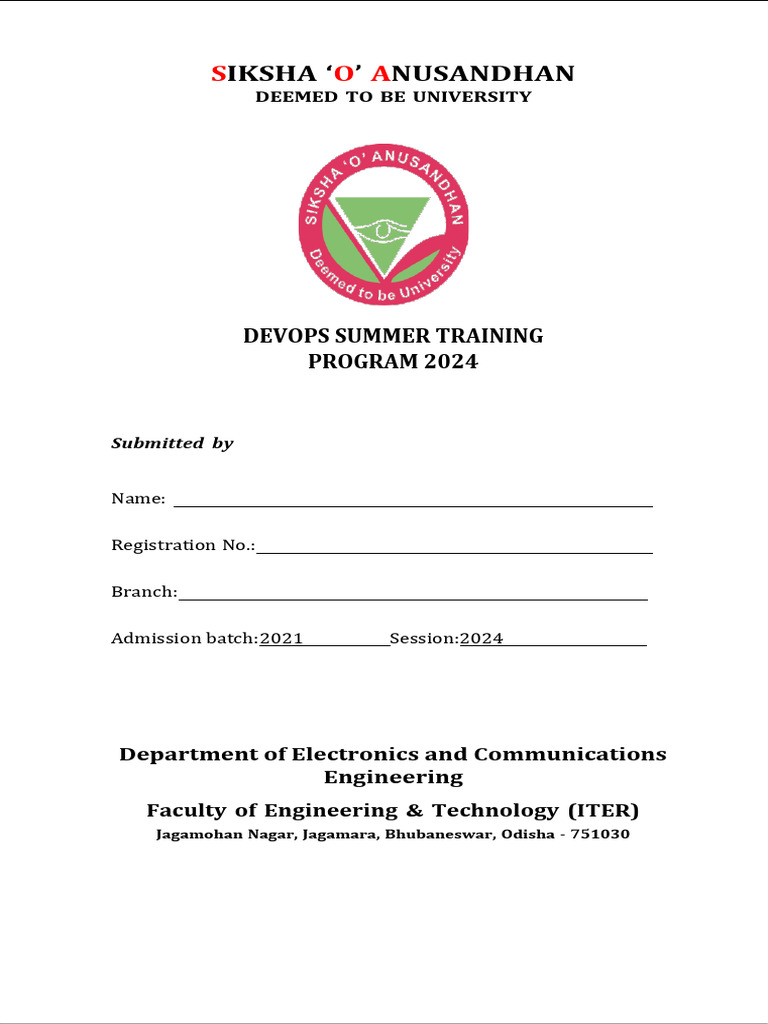DevOps Summer Training Program 2024 | PDF