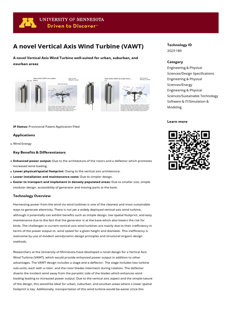 A Novel Vertical Axis Wind Turbine Vawt | PDF | Wind Turbine | Turbine
