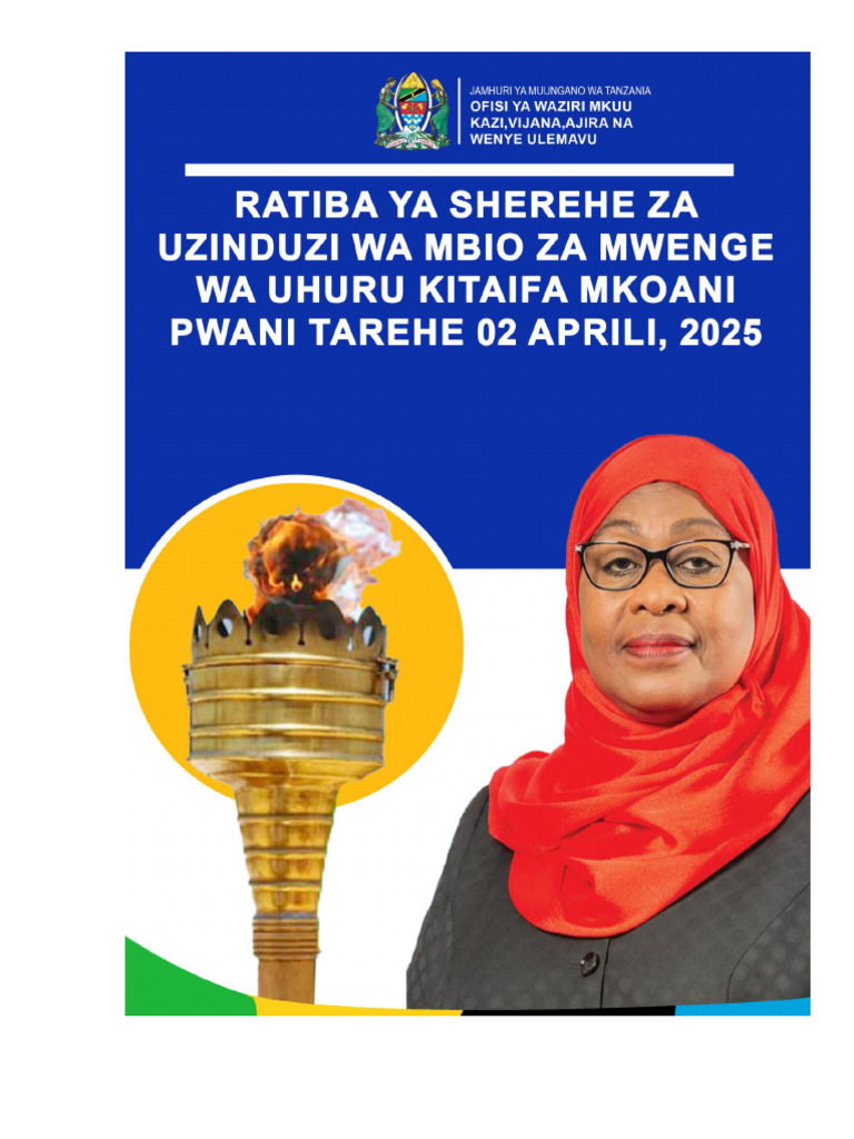 Ratiba Ya Uzinduzi Wa Mbio Za Mwenge Tarehe 2 Machi 2025 | PDF