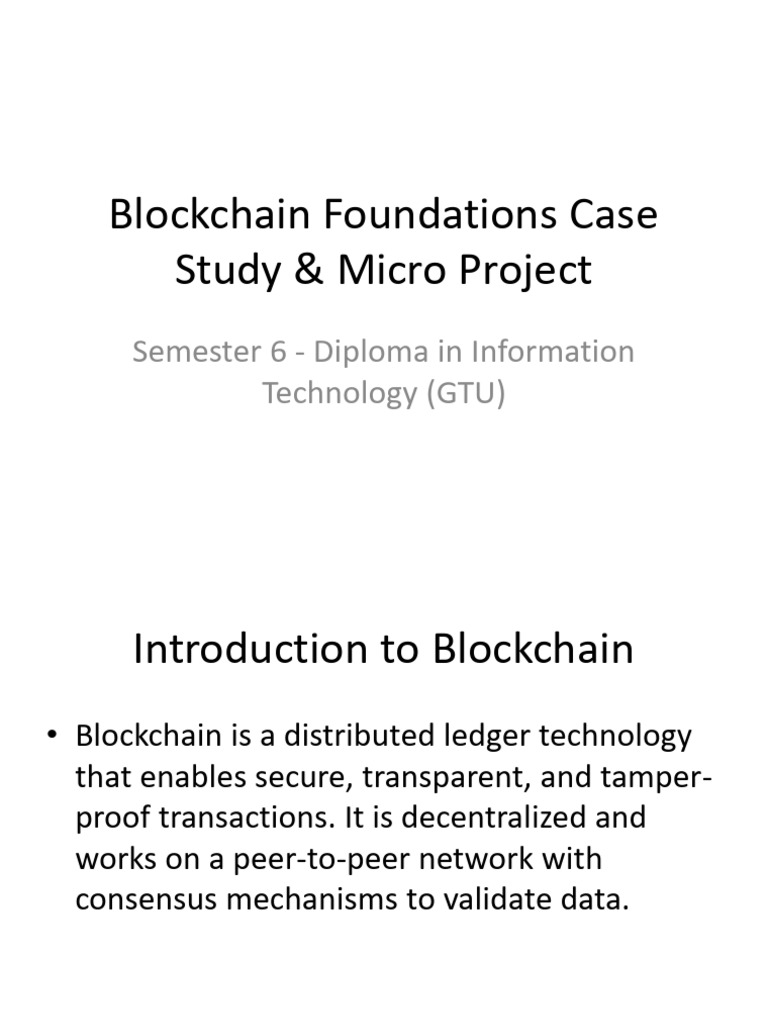 Blockchain Foundation Case Study Project | PDF
