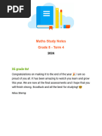 Grade 8 Math Term 1 Study Notes | PDF | Exponentiation | Multiplication