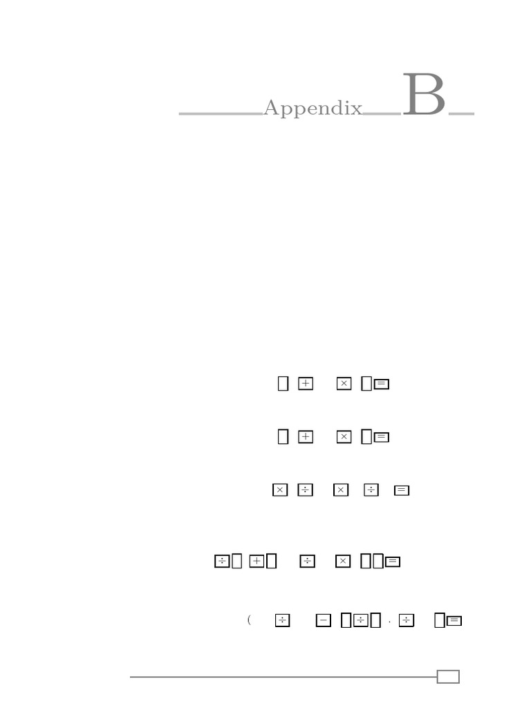 Appendix B - Key Operations For The Prescribed Calculator Chapter 7 ...