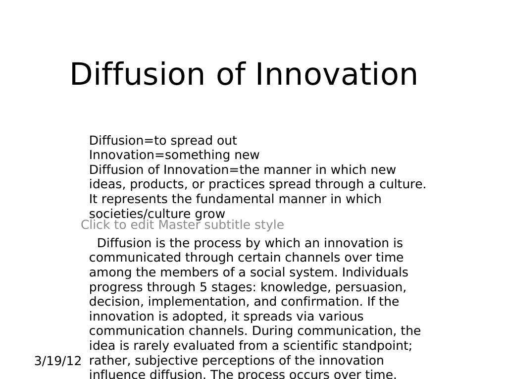 Understanding Diffusion of Innovation | PDF