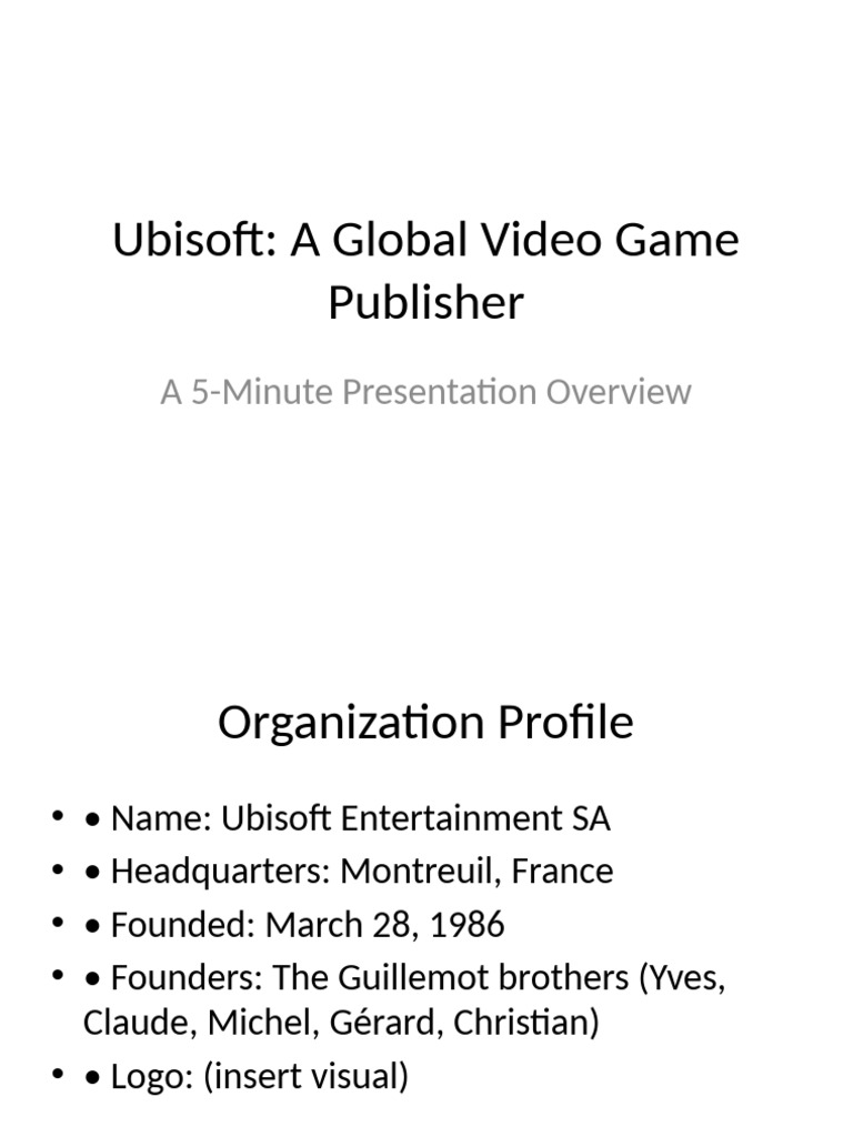 Ubisoft Mission Statement Overview | PDF