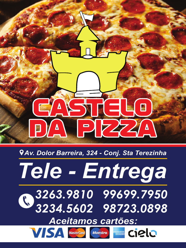 Cardápio da Pizzaria Castelo | PDF | Alimentos | Ingredientes de alimentos
