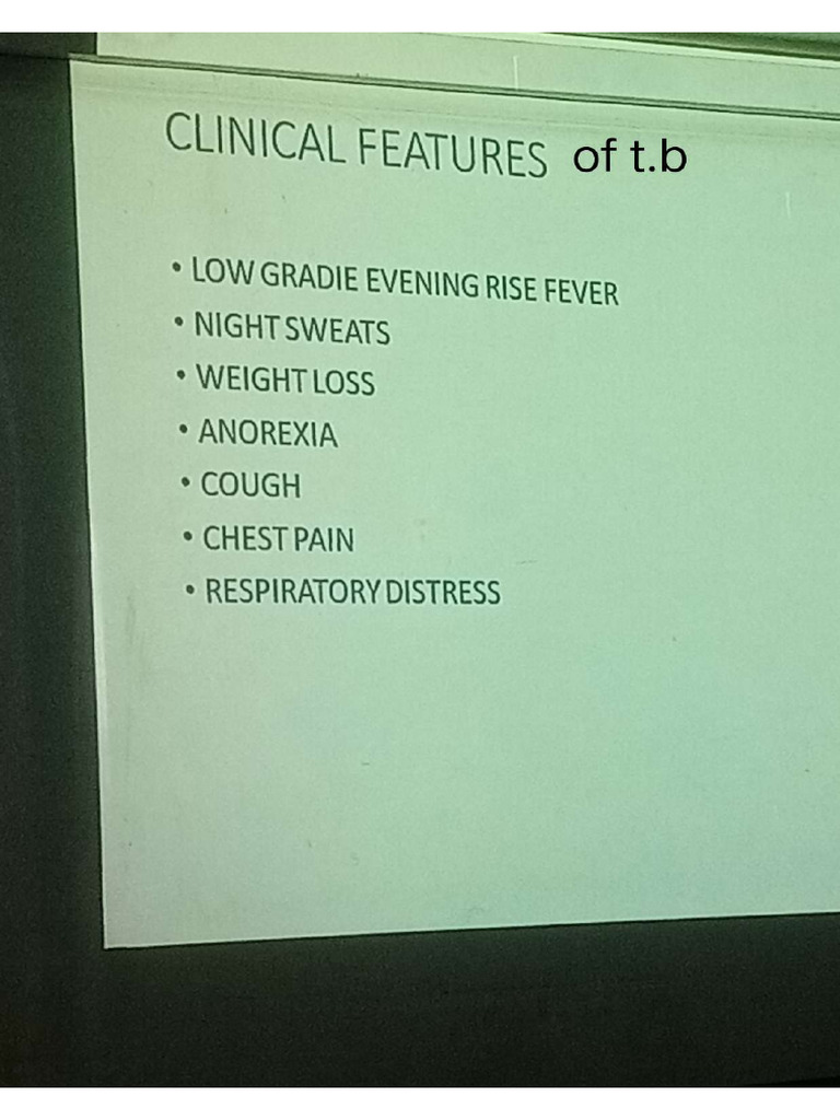 Clinical features of T.B | PDF