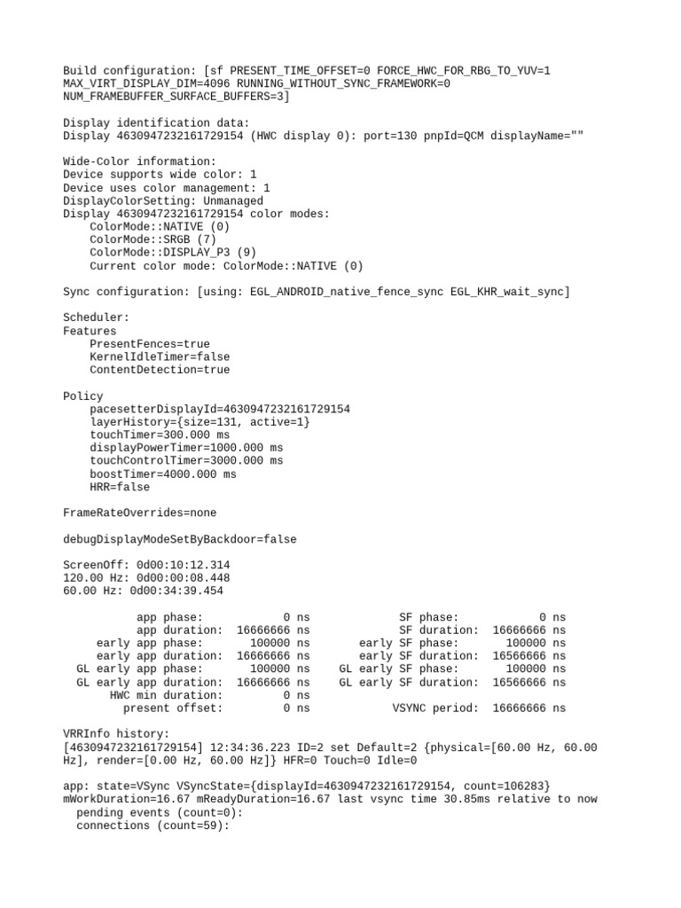 Display Configuration and Performance Data | PDF | Computer ...