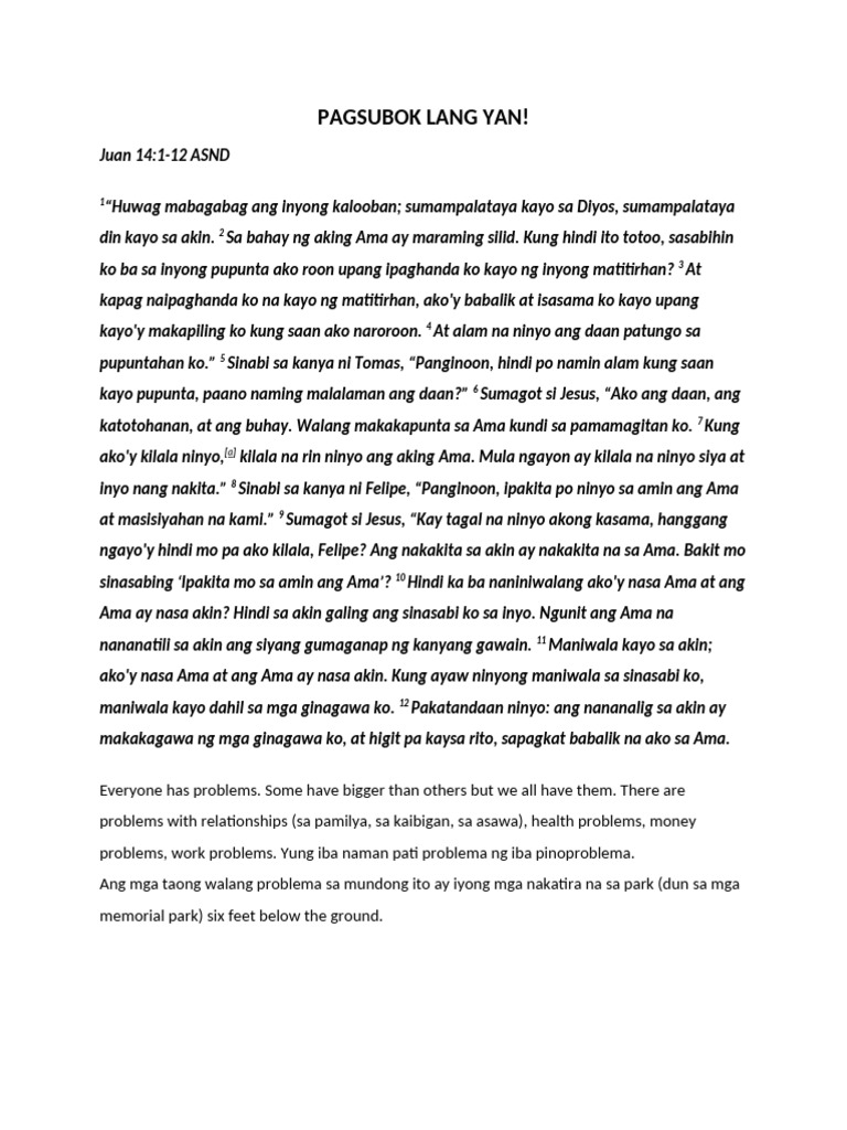 Pagsubok Lang Yan | PDF