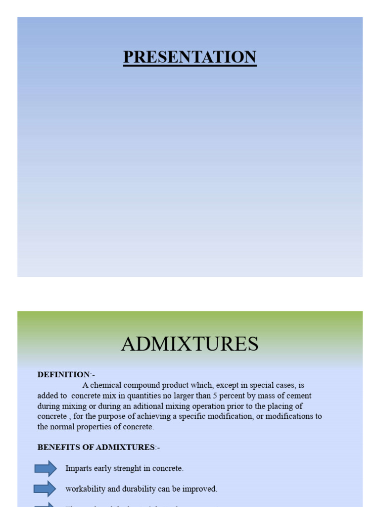 Advantages of Concrete Admixtures | PDF | Concrete | Cement