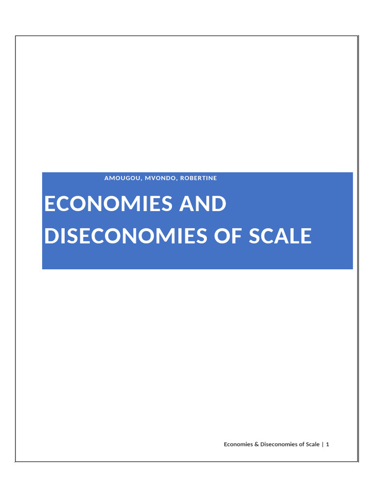 Economies of Scale and Diseconomies of Scale | PDF | Economies Of Scale ...