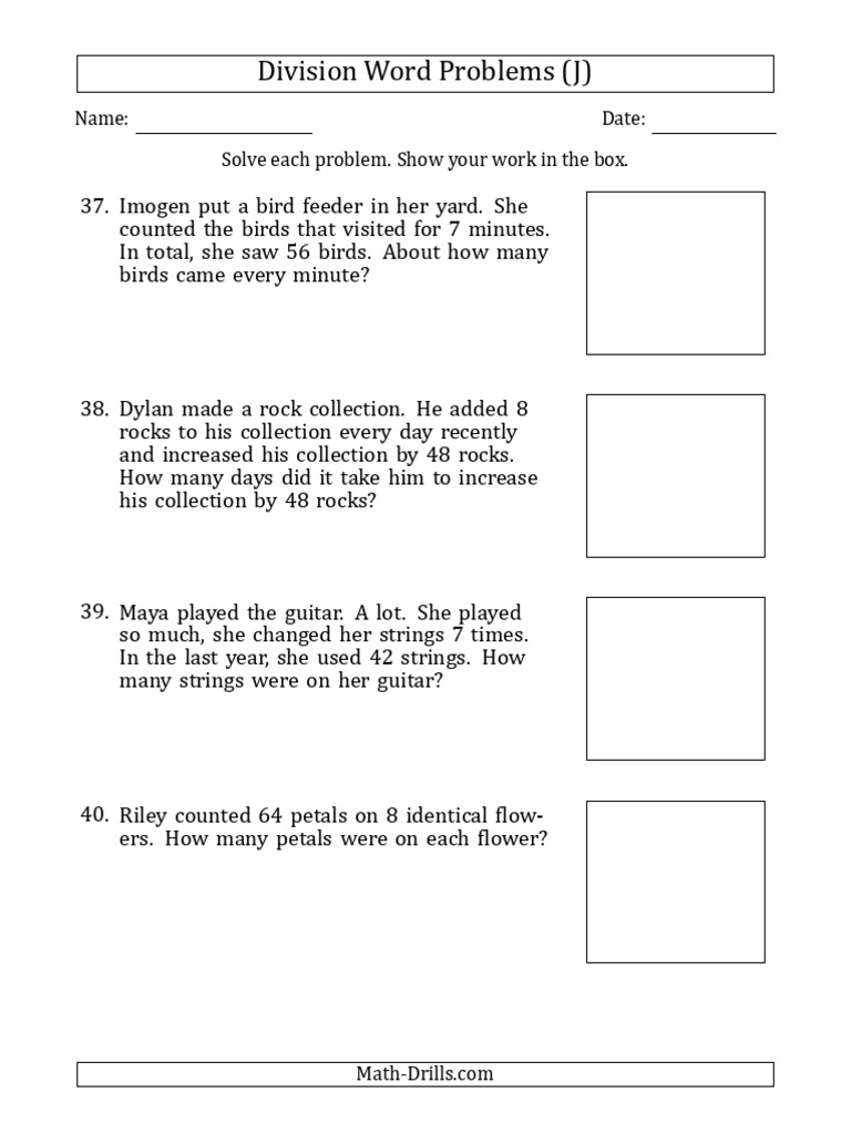 Math Word Problems Division Facts 5to12 010qp.1507307048 | PDF