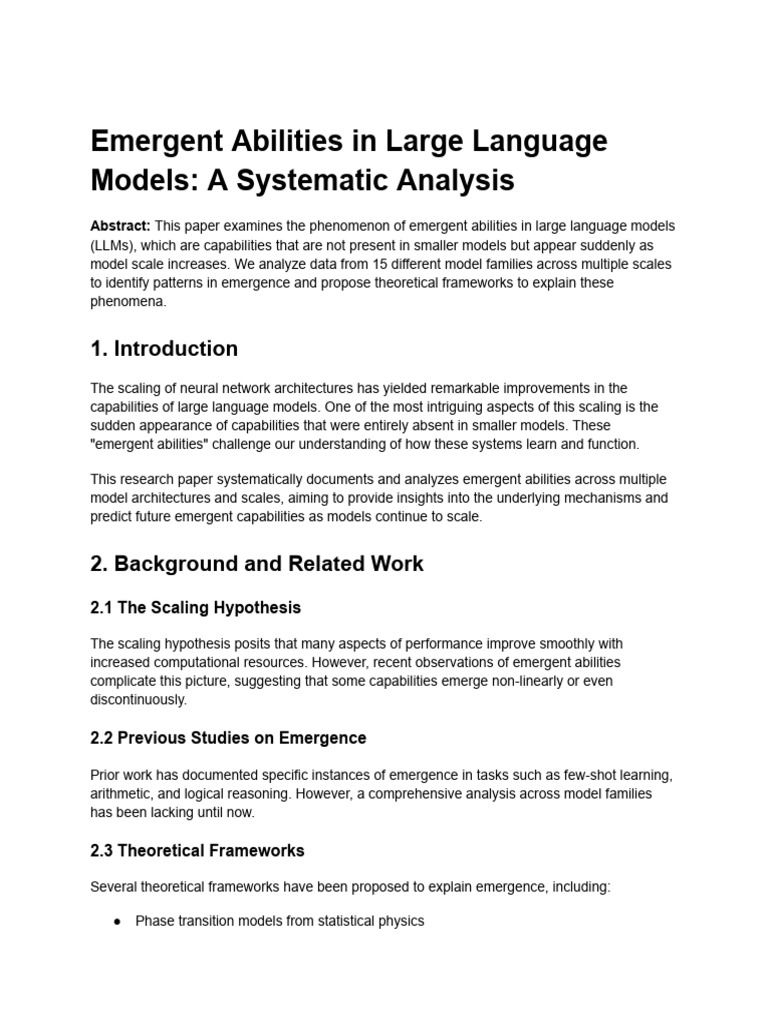 Emergent Abilities in Large Language Models | PDF | Conceptual Model ...