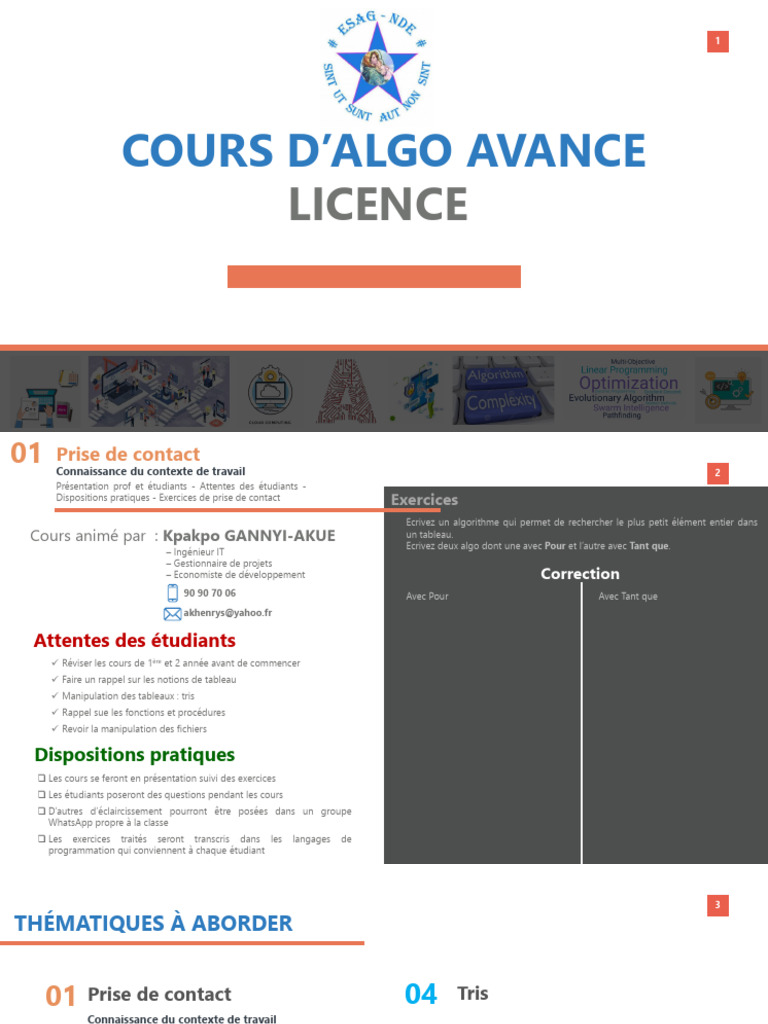 Cours d'Algorithmique Avancée 2020-2021 | PDF | Fichier informatique ...