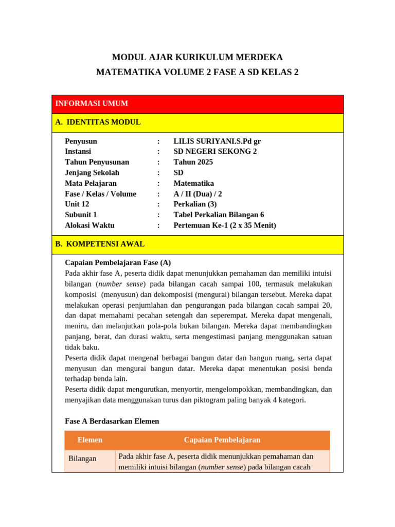 Modul Ajar Kurikulum Merdeka | PDF