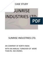 Case Study of Sunrise Industries LTD